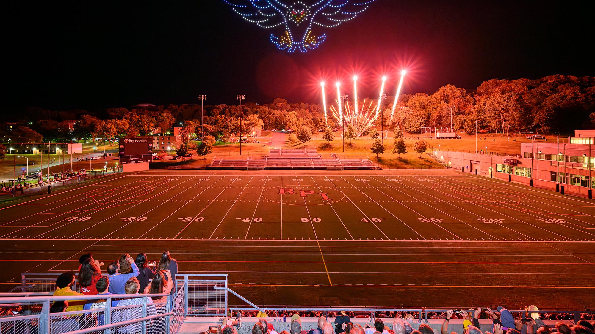 Drone show outside ECAV